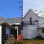 image comparison of Shingles vs Metal Roofing