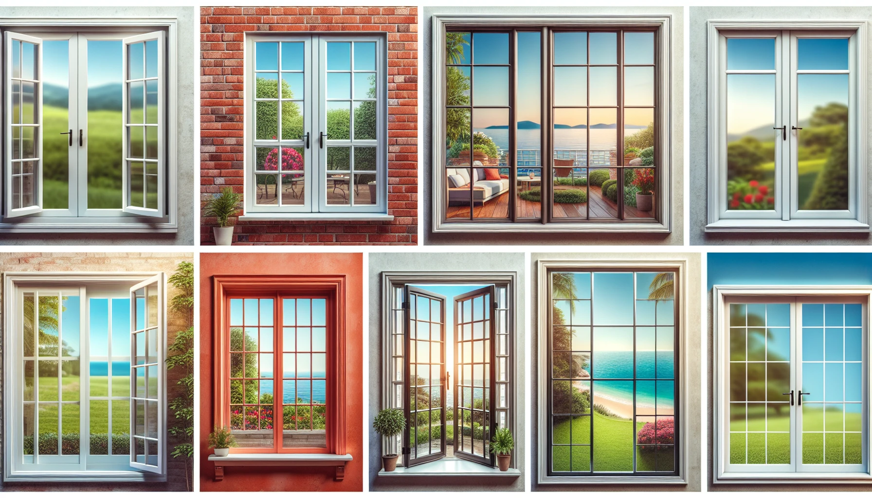 Illustration of different window styles