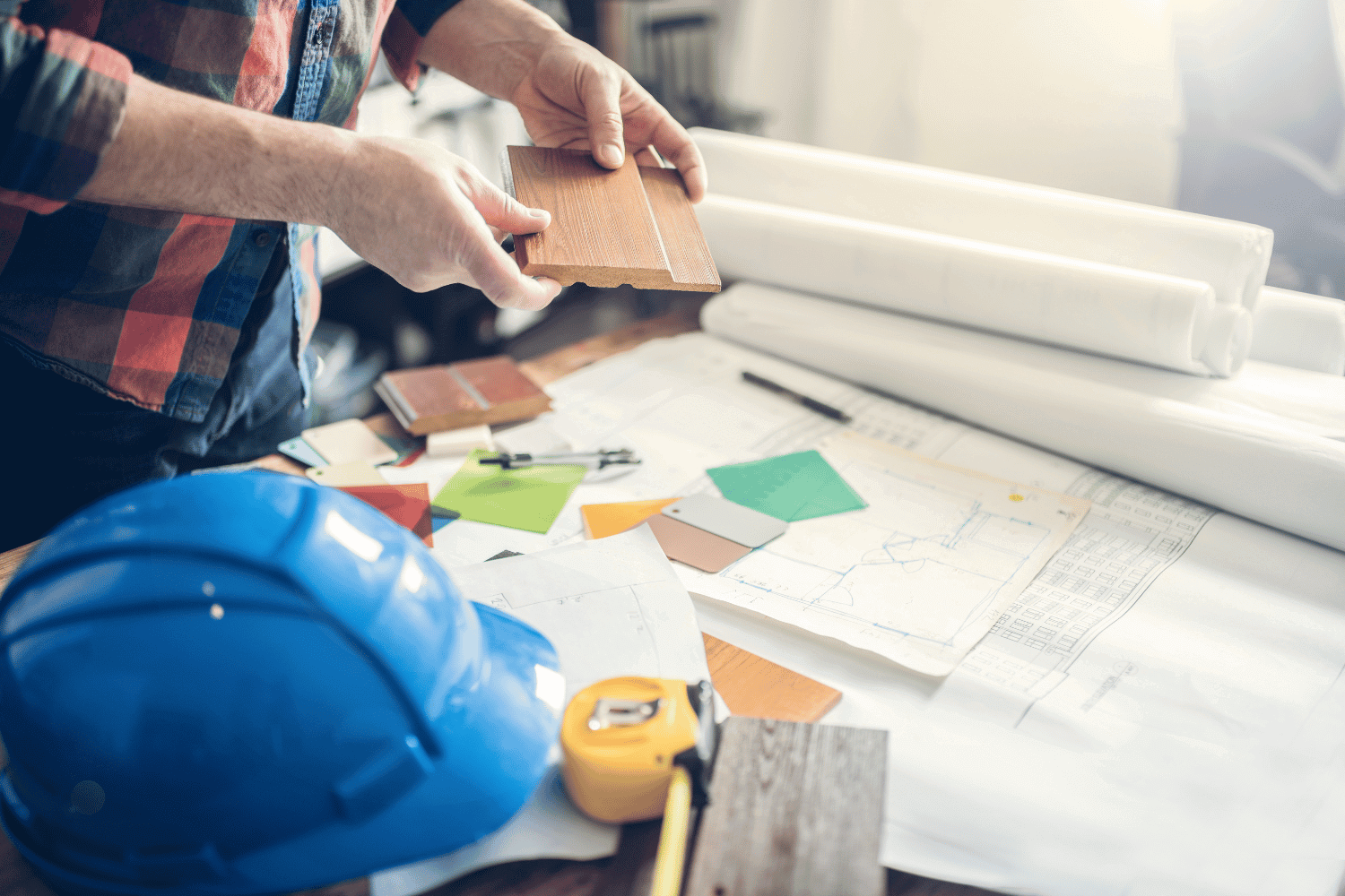 Illustration of the manufacturing process of engineered wood siding