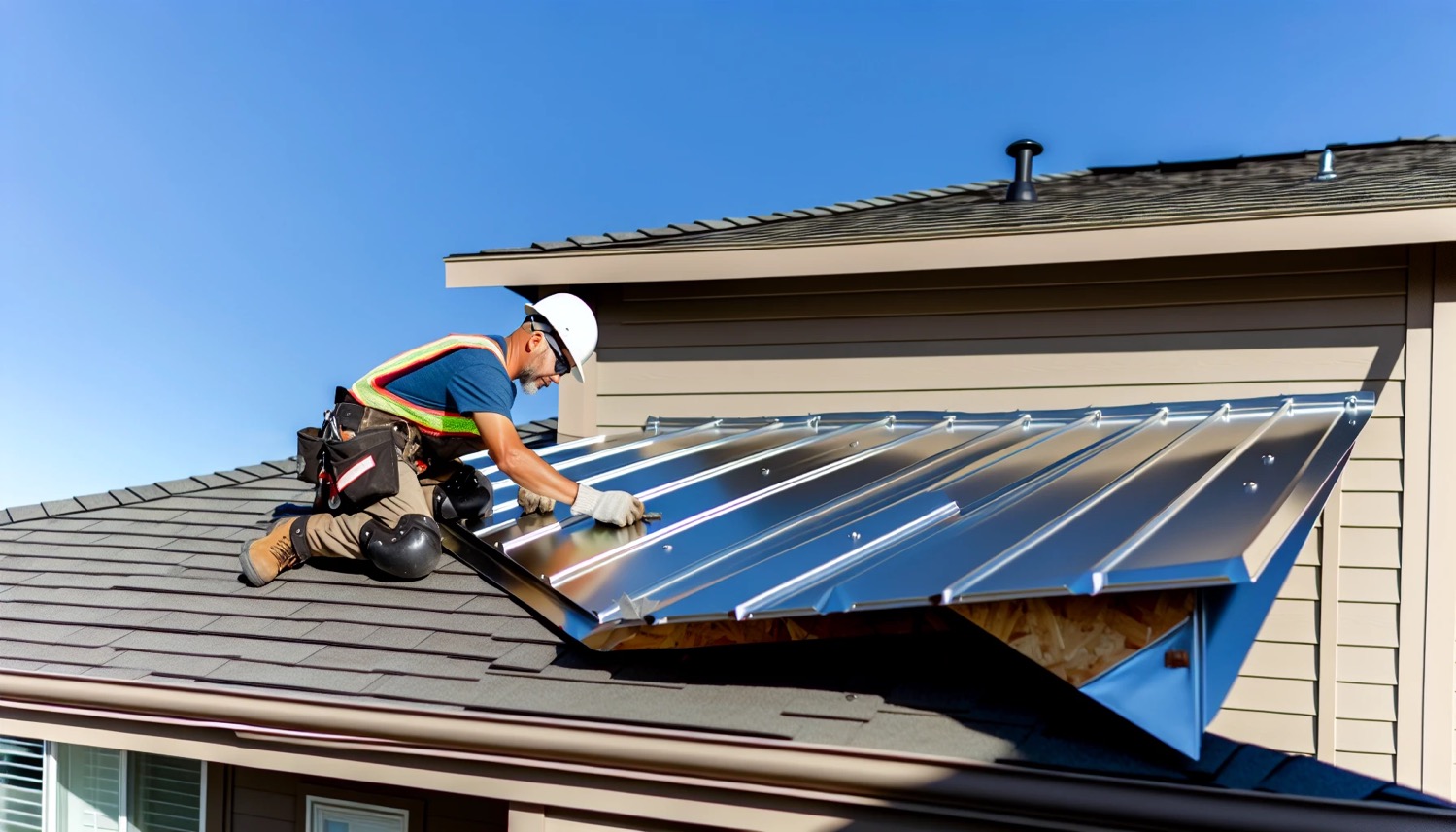 Metal roof installation