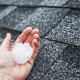 Illustration of damaged asphalt shingles