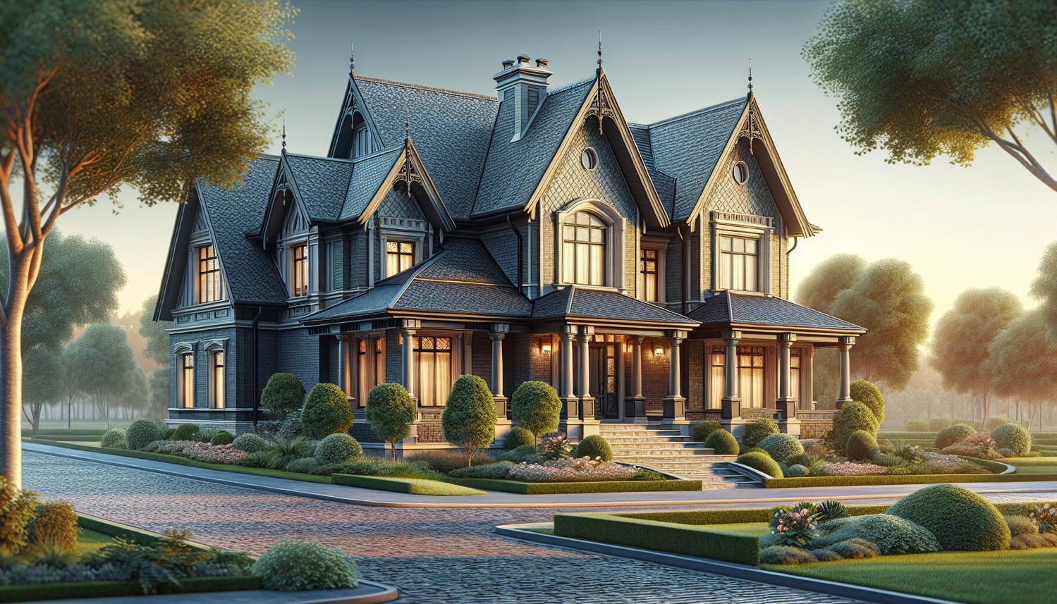 Illustration of enhanced curb appeal with luxury shingles