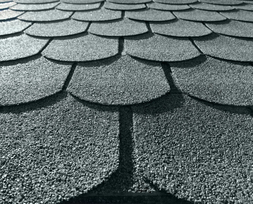 Image of black scalloped shingles