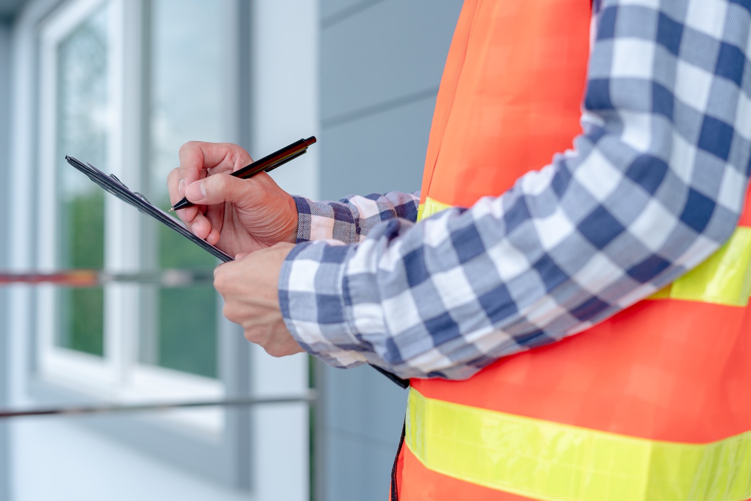 Inspector with a clipboard