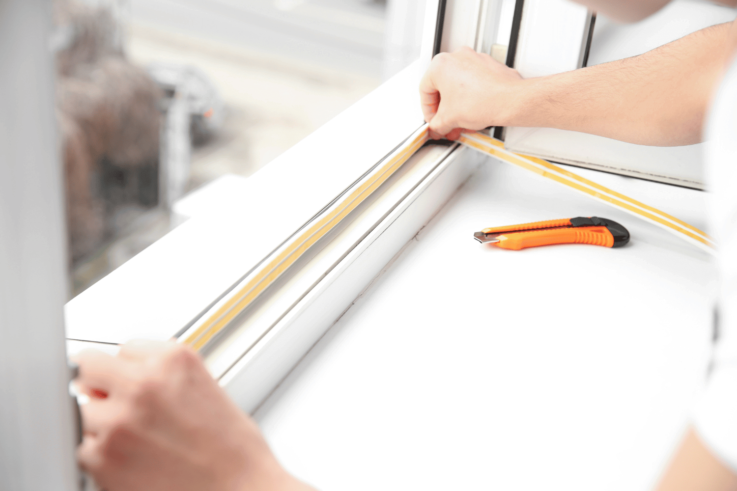 Illustration of window frame preparation