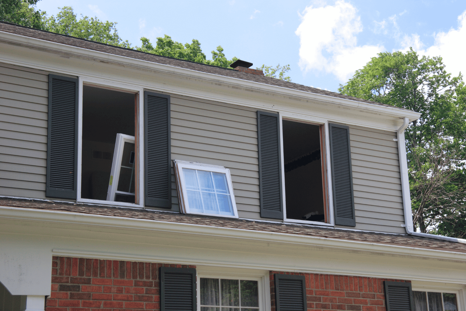 An illustration demonstrating the removal of old windows. 