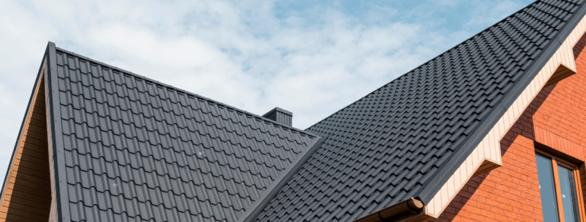 An illustration depicting a homeowner selecting roofing materials, considering durability and aesthetics.