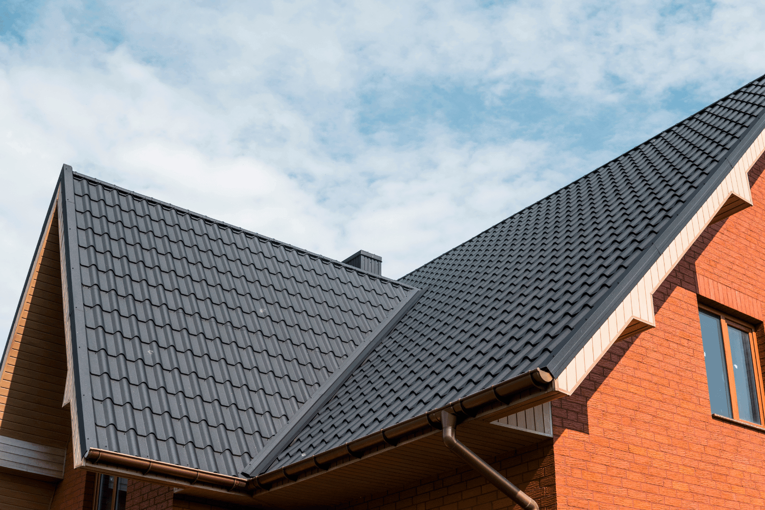 An illustration depicting a homeowner selecting roofing materials, considering durability and aesthetics. 