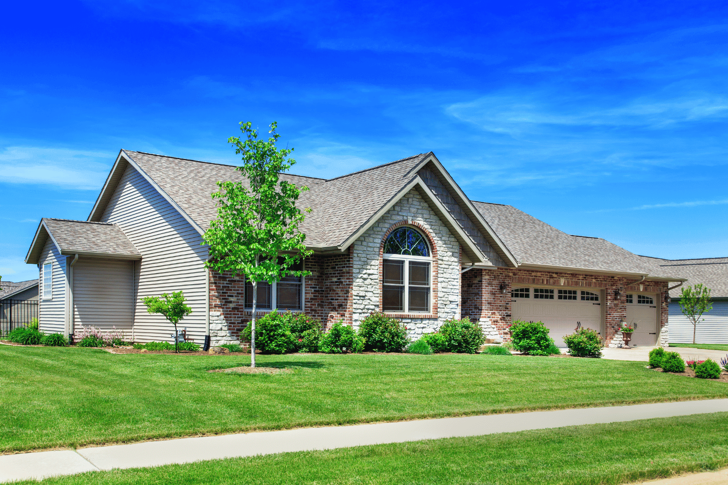 A visual representation of realistic stone-look vinyl siding. 