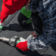 A close-up of an EPDM roofing system installation showcasing the rubber membrane.