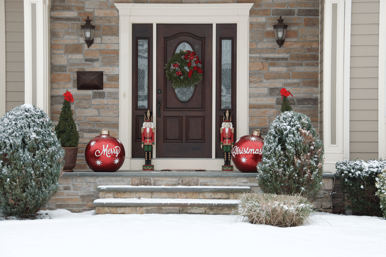 A display of various types of front doors showcasing different materials. 