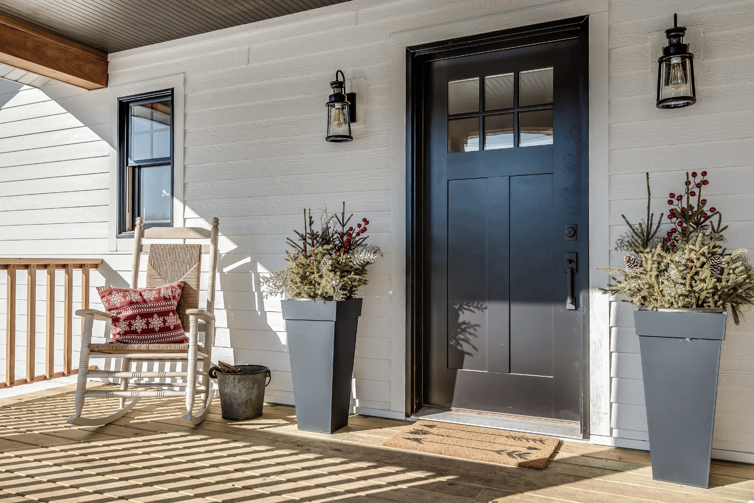 A well-maintained front door enhancing a home's curb appeal. 