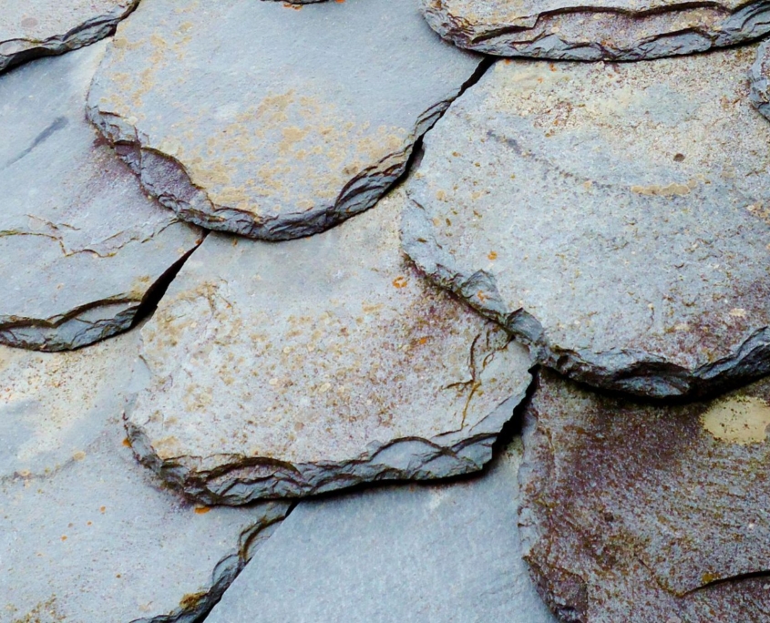 worn slate roofing tiles