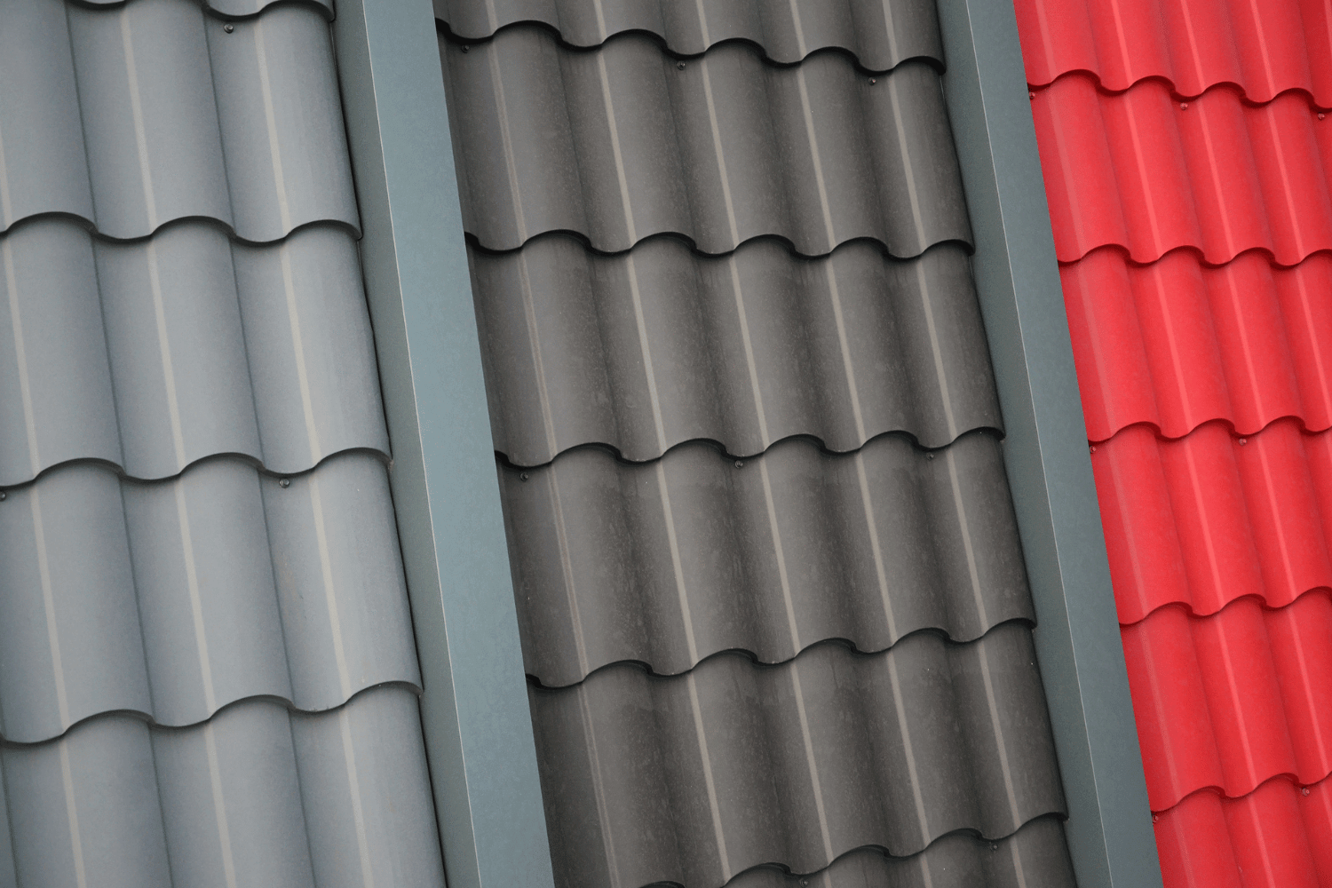 An array of popular roof shingle colors for 2024, showcasing various styles and shades. 