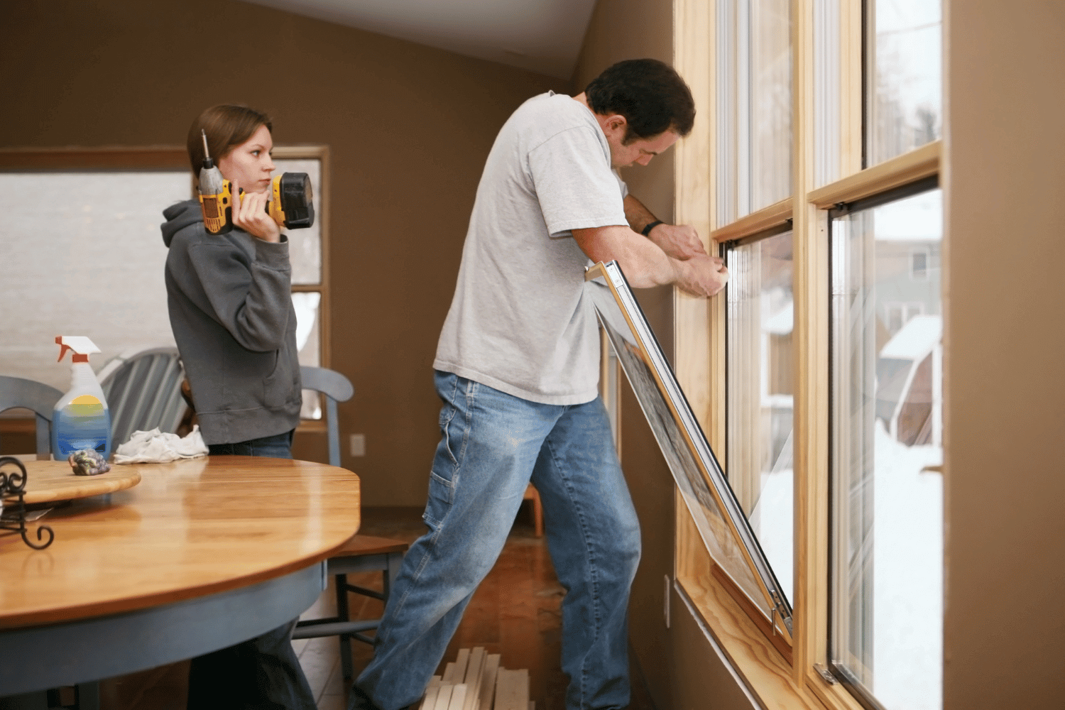 A comparison between DIY and professional window installation. 