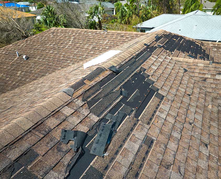 damage roof