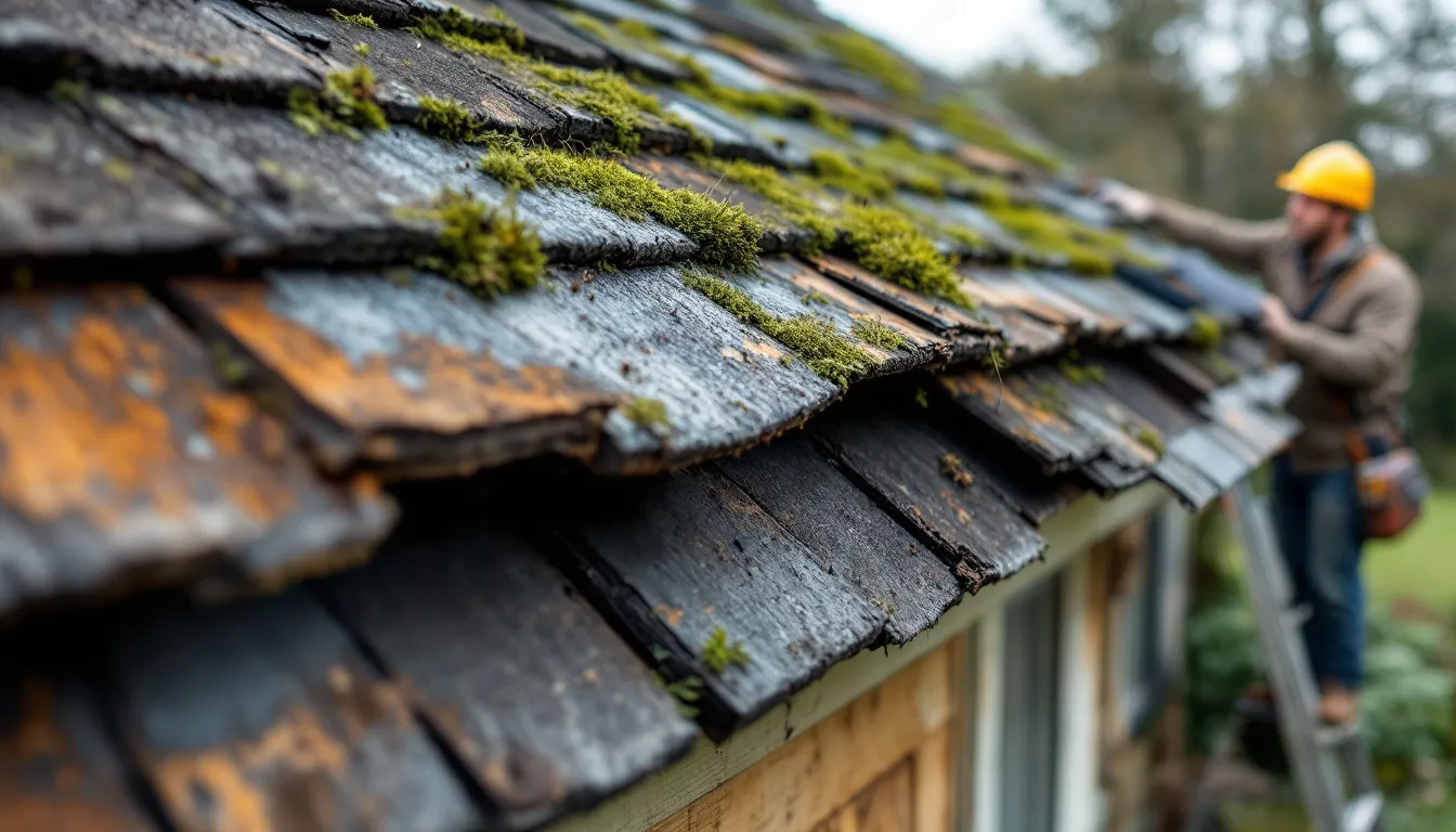 moss growing on roof