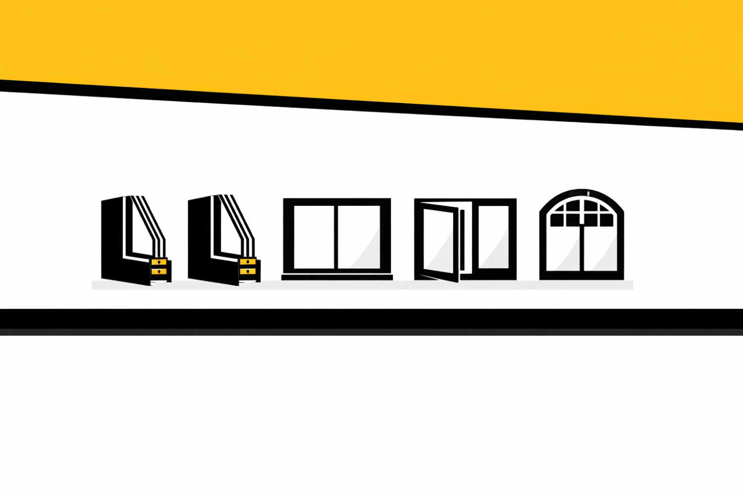 The image features a showroom wall displaying a row of various window styles, including triple pane windows and double pane windows, showcasing their different designs and features. This setup highlights options for energy-efficient windows, emphasizing the benefits of improved insulation and noise reduction for homeowners.