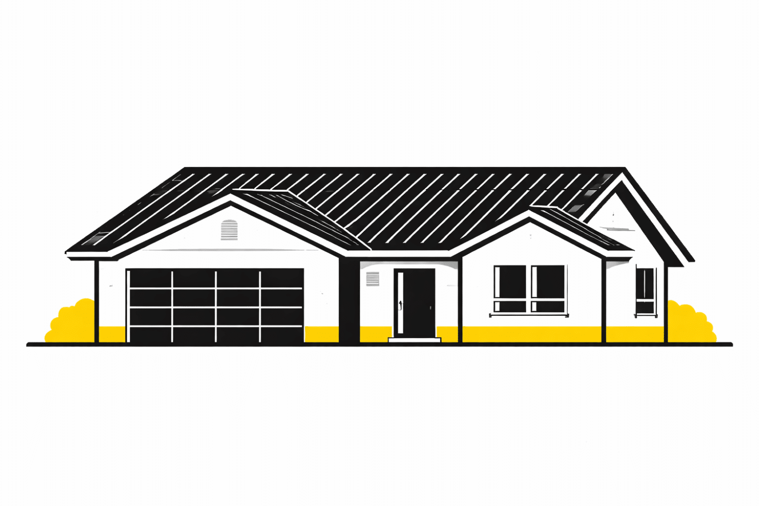 The image shows a modern residential home featuring a standing seam metal roof, characterized by its sleek lines and contemporary design. This type of metal roofing is known for its durability and energy efficiency, making it an ideal choice for Missouri homeowners facing extreme weather conditions.