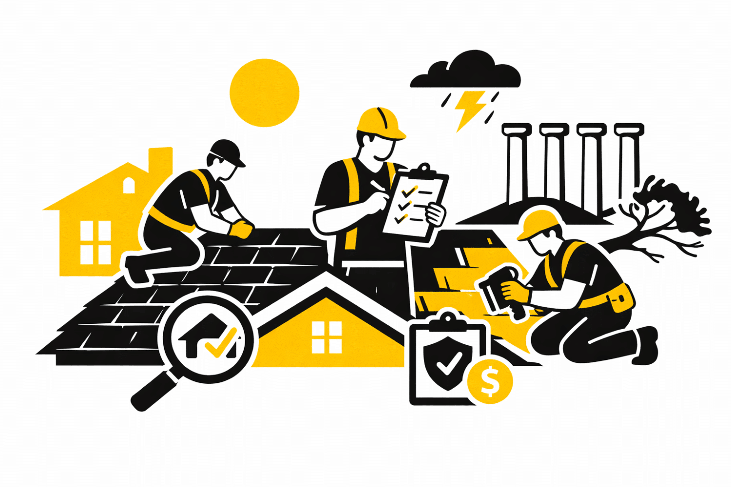 A professional roofing crew is seen installing new asphalt shingles on a residential home, ensuring quality craftsmanship and proper documentation for any potential roof insurance claims. The image highlights the importance of thorough roof inspections, especially after severe weather, to prevent costly repairs and underpaid claims for Missouri homeowners.