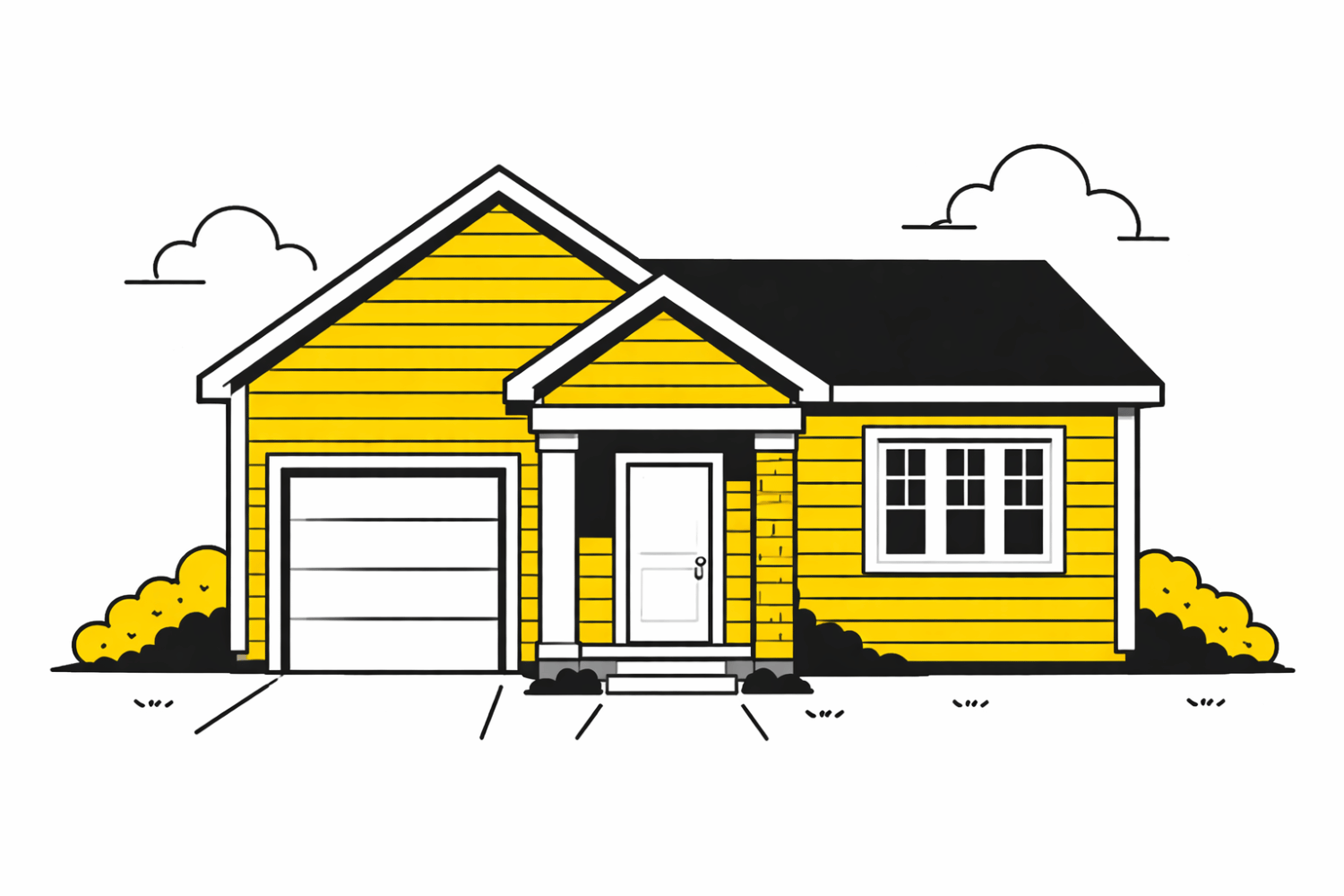 The image depicts a suburban home showcasing a fresh vinyl siding installation, enhancing the home's exterior with improved curb appeal. This project illustrates the benefits of siding replacement using durable materials, providing protection against harsh elements while being low maintenance for homeowners.