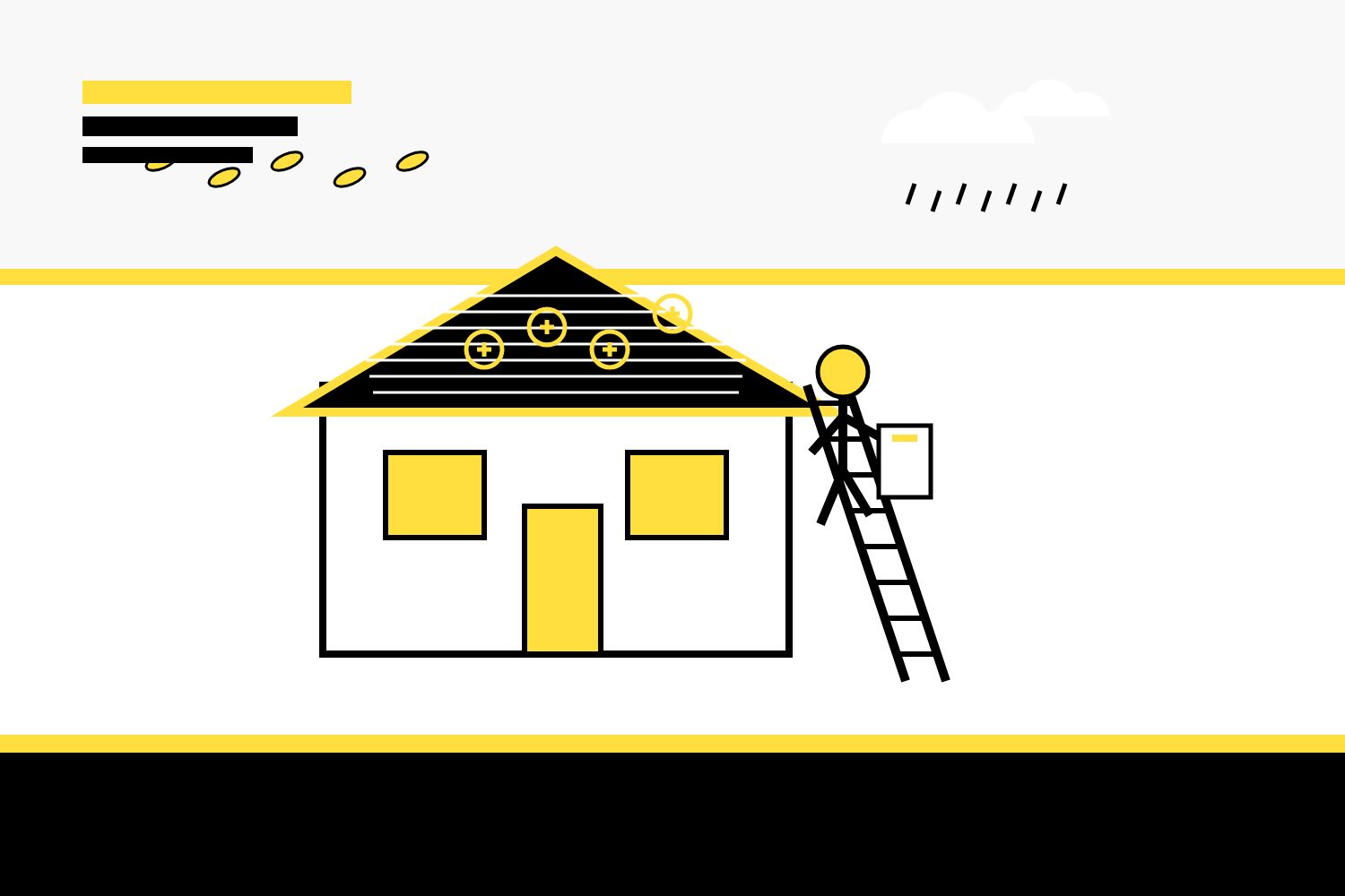 Minimalist illustration of a Columbia, MO roof inspection with an inspector on a ladder checking an asphalt-shingle roof after storm wear.