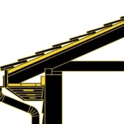 Roof eave diagram showing fascia soffit and gutter components for Lake of the Ozarks homes
