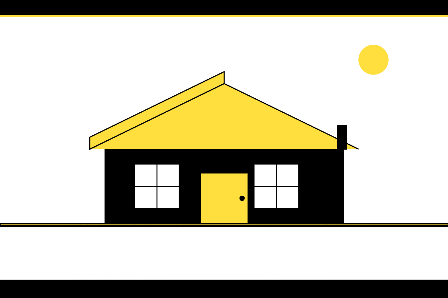 Minimalist illustration of a Mid-Missouri home with a new roof installed