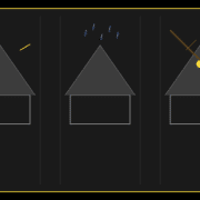 Three types of storm damage to roof - wind uplift water infiltration and debris impact compared side by side