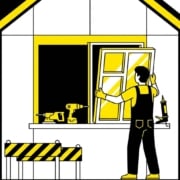 Wood window replacement process on a Central Missouri home showing new energy-efficient window installation