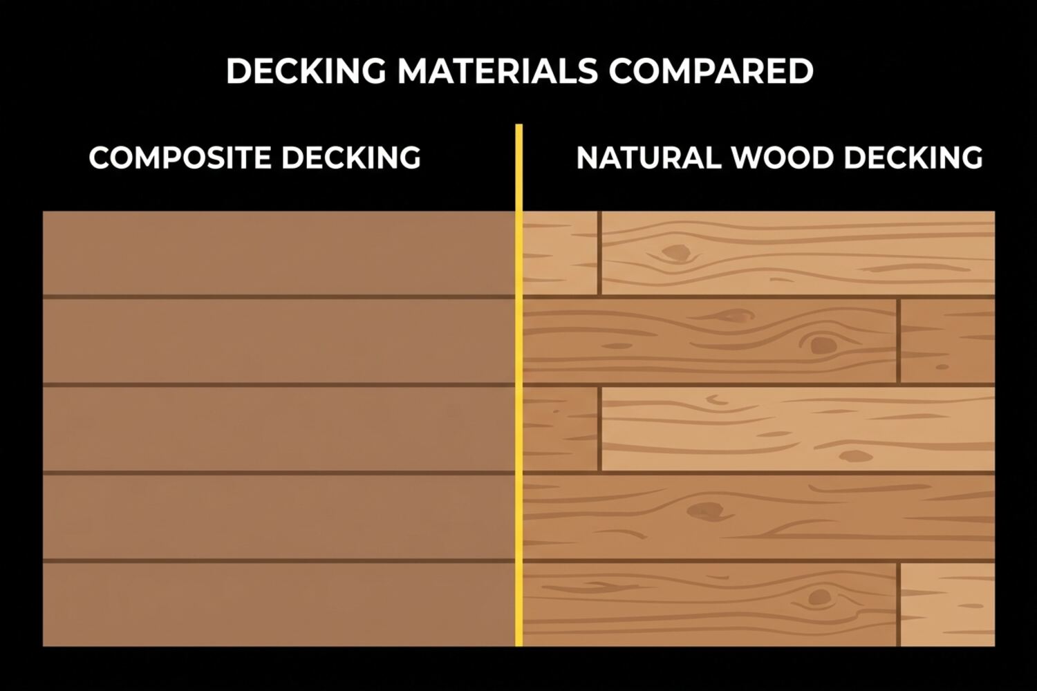 Composite deck vs wood decking comparison for Mid-Missouri homeowners — side-by-side material overview