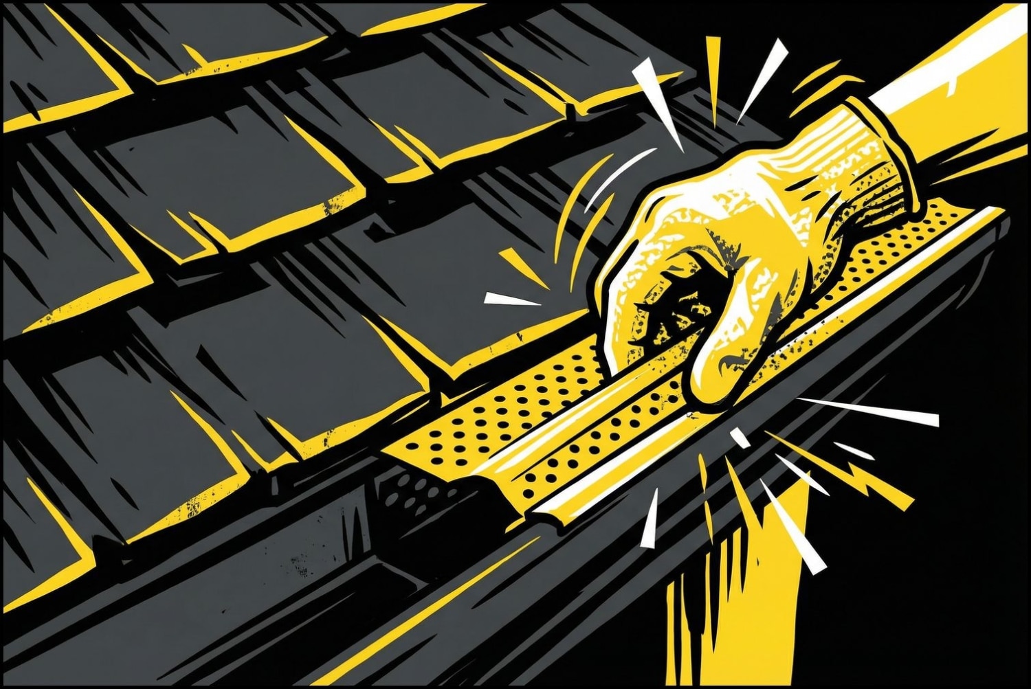 Gutter guard installation at shingle edge