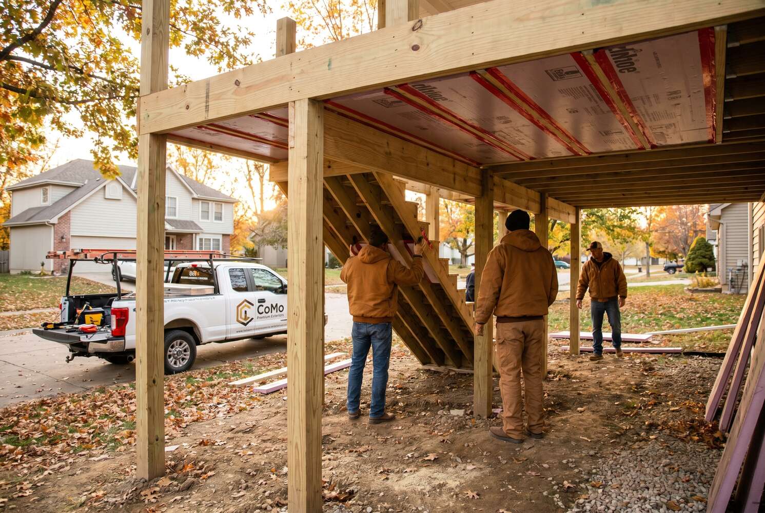 Under-deck insulation installation Columbia Missouri