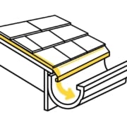 Cross-section diagram showing how drip edge flashing directs water into gutters, protecting fascia boards on Missouri homes