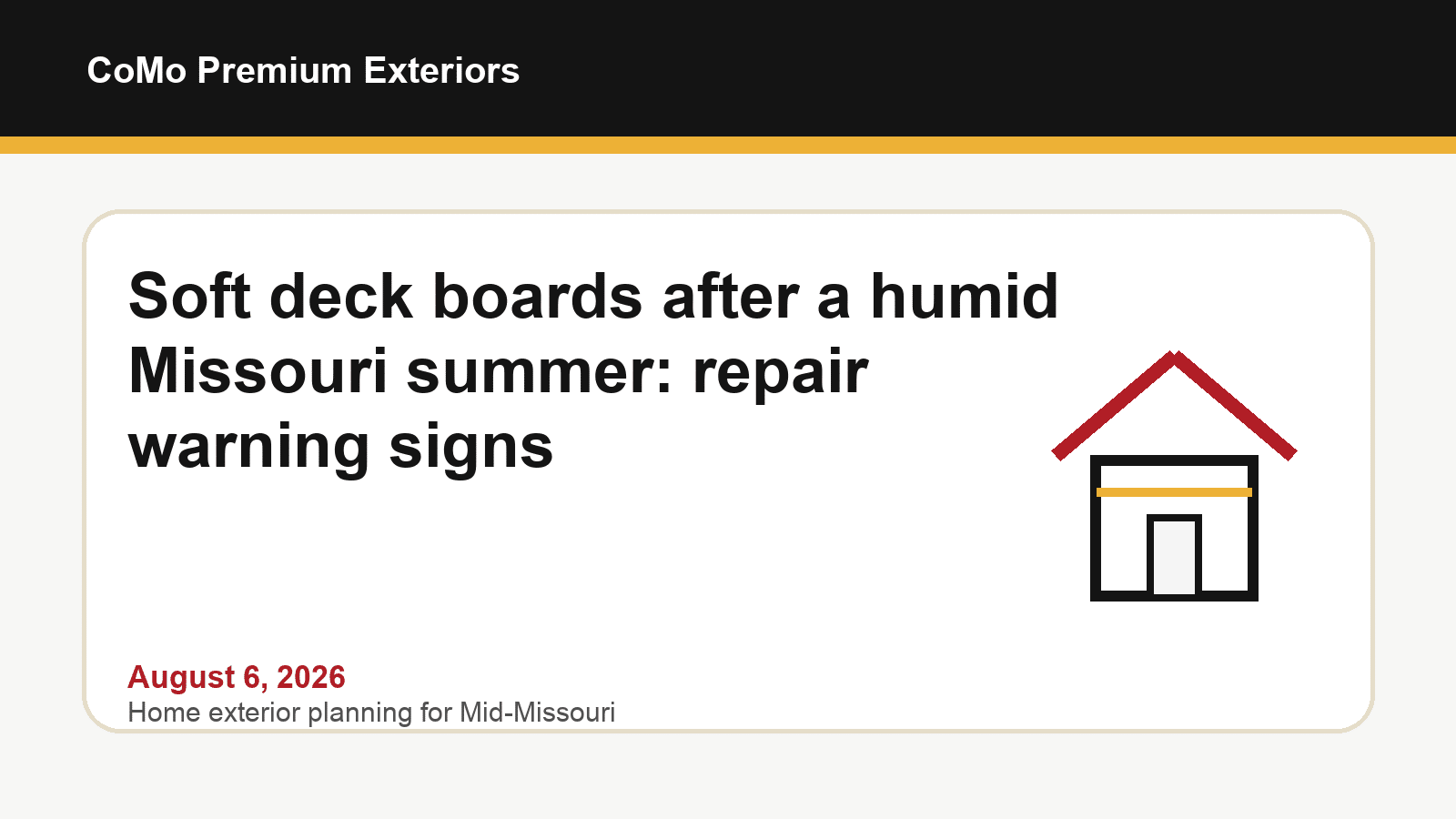 Soft Deck Boards After a Humid Missouri Summer: Repair Warning Signs