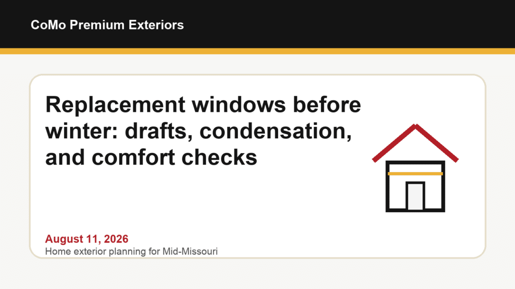 Replacement Windows Before Winter: Drafts, Condensation, and Comfort Checks - Featured Image