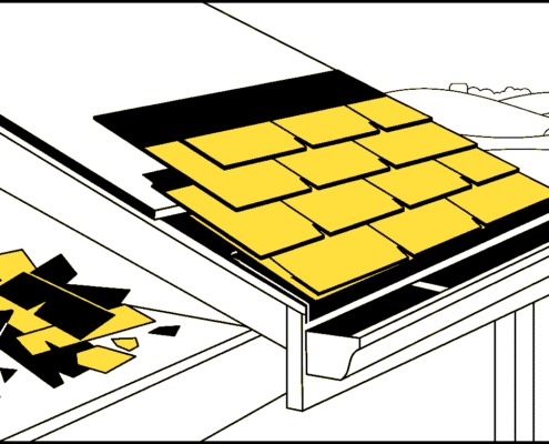 Roof and gutter replacement coordination at a home eave
