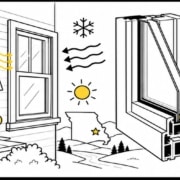 Flat illustration of an energy-efficient replacement window for a Missouri home
