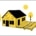 Minimalist flat illustration of a Mid-Missouri home with sagging yellow deck boards after a humid summer