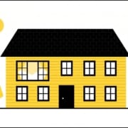 Minimalist flat illustration of a Mid-Missouri home with replacement windows highlighted for winter draft and condensation checks