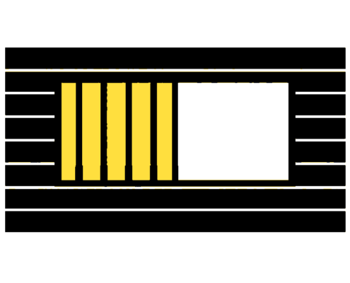 Minimalist flat illustration of an opened Mid-Missouri house wall during siding replacement, with cavity insulation and a separate water-resistive layer shown as distinct, in black, yellow, and white.